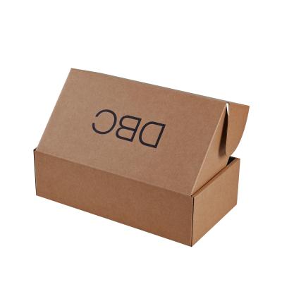 China Custom Craft Materials OEM Factory Brown LOGO Print Cardboard Shoe Packaging Recycled Paper Gift Box for sale