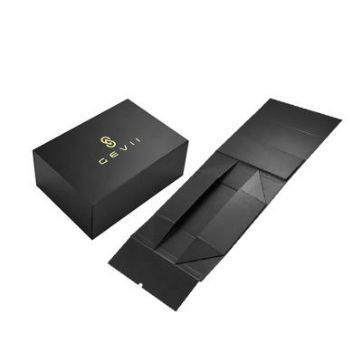 China Custom Made Premium Rigid Paper Gift Custom Logo Matte Black Collapsible Folding Flat Pack Packaging Boxes for sale