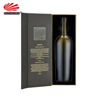 China Wholesale Recycled High Quality Red Glass Wiskey Bottle Luxury Rigid Paper Materials Cardboard Shipping Brandy Wine Boxes Packing Vintage for sale