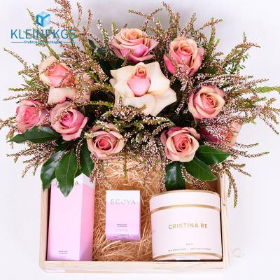 China Recyclable Creative Open Square Flower Vase Flower Box Ceramic Cake Gift Box Handheld Box for sale