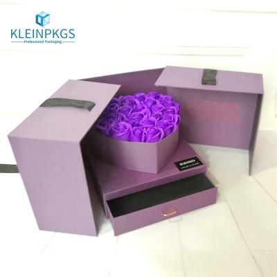 China Recyclable Mini Flower Flannelette Round Single Flower Box Cylinder Gift Box Rose Box Flower for sale