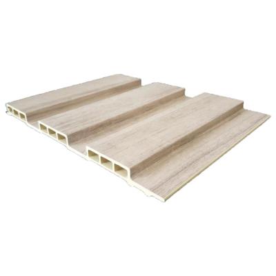 China Modern LYXK Oak Grey 200*14mm Indoor Three Hole Great Wall Board Indoor Wpc Wall Panel for sale