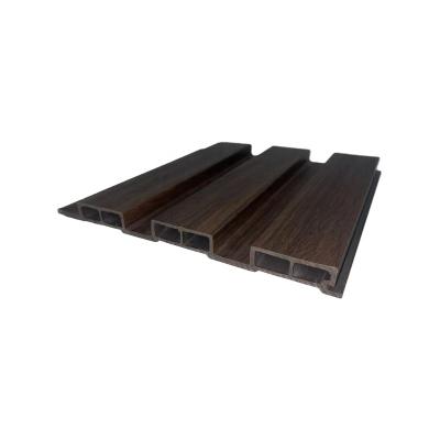 China Modern LYXK  Rosewood Color 200*16MM Indoor Wood-Plastic Decorative Board Double-Hole Great Wall Plate Wood Grain Pattern for sale