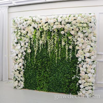 China Easy Assemble GNW 2021 New Products Factory Artificial Silk Background 3d Decoration Handmade Environmental Protection Flower Wal for sale