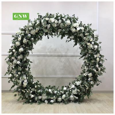 China Exclusively For Romantics Decorative Flower Supplies Round Arch Floral Stage View Garden Backdrop Ceiling Wedding Party Entrance Moon Door for sale