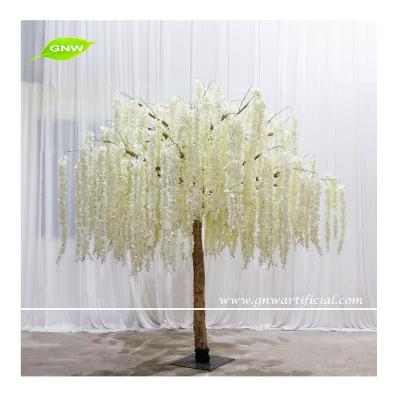 China Artificial Flower GNW Silk Flower Cherry Wedding Trees Centerpiece Wisteria White Tree for sale