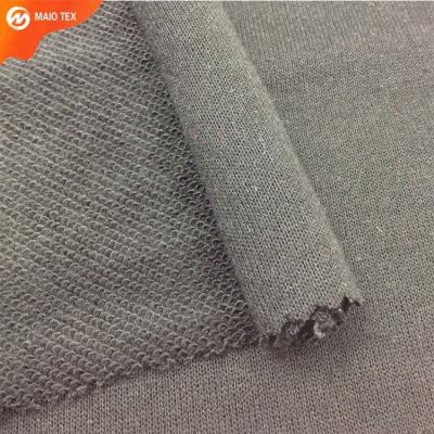 China Antistatic Black Color 100 Polyester Knitting Microfiber Embossed French Terry Fabric for sale