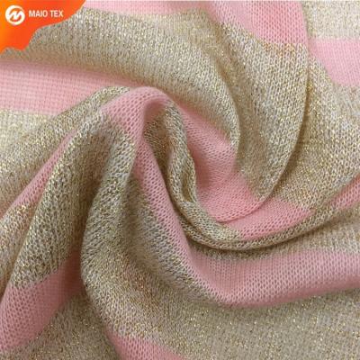 China Anti-static silver flex 30%gold acrylic 70%polyester hacci knit fabric for women sweater for sale