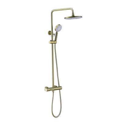 China With Sliding Bar Newly Designed Luxury Hotel Constant Temperature Rain Shower Faucet Set Wall Mounted Bathroom Tub Shower Set for sale