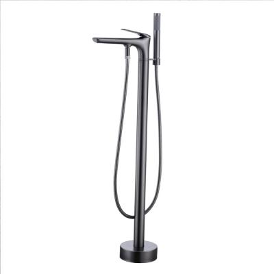 China Floor Mounted Design Free Sliding Bar Bathroom Tub Filler Shower Faucet Bathtub Faucet Shower Mixer Bathtub Filler Style Modern for sale