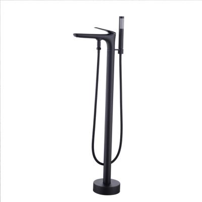 China Floor Mounted Design Free Sliding Bar Bathroom Tub Filler Shower Faucet Bathtub Faucet Shower Mixer Bathtub Filler Style Modern for sale