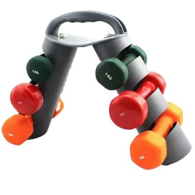 China Durable Factory Wholesale Gym Equipment Black PP 3 Pair Weight Dumbbells Set Rack Or Dumbbell Rack for sale