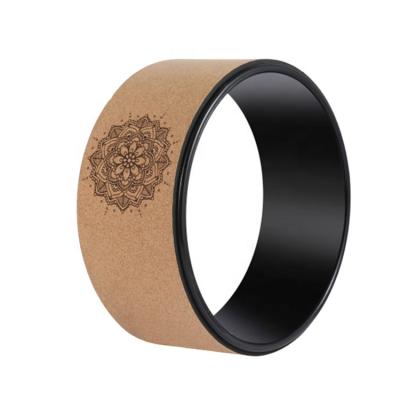 China 2021 Universal OEM Natural Cork ABS Gym Yoga Wheel Custom Printing for sale