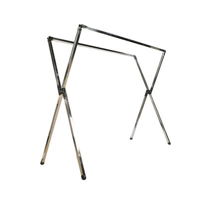 China Professional Production Folding Foldable Stainless Steel Drying Hangers Stand Up Hanger Clothes Rack for sale