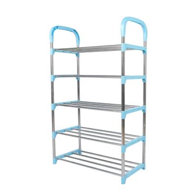 China (Others) Factory direct sales adjustable 5-layer portable minimalist shoes small stretch shoe rack for sale