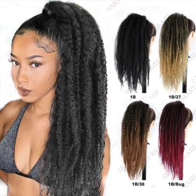 China I-Tip Marley Synthetic Hair Afro Kinky Curly Ponytail Braids Twist Wig Kinky Synthetic Crochet Braids Hair Extensions Wholesale Top for sale