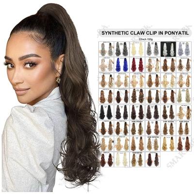 China Other Pooch Ponytail Extensions Wave Hair Claw Clip In Ponytail Hair Fluffy Synthetic Wrap Around Ponytail Wig For Women Wholesale for sale