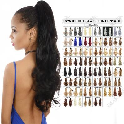 China Other Long Ponytail Extension Pooch Ponytail Clip In Natural Looking Synthetic Claw Hair Extension Wig For Women Wholesale for sale