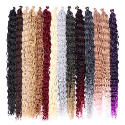 China Wholesale 32 Inch Ombre Hair Extension Wavy Braiding Wave Twist Hair Crochet Hair Loose Purple Deep Blonde Romantic Long Wave Braiding for sale