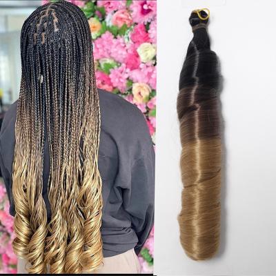 China Hot Sale Romantic Yaki Style Crochet Braid Wave Loose Wavy Silky Shiny French Curls Synthetic Curly Braiding Hair for sale