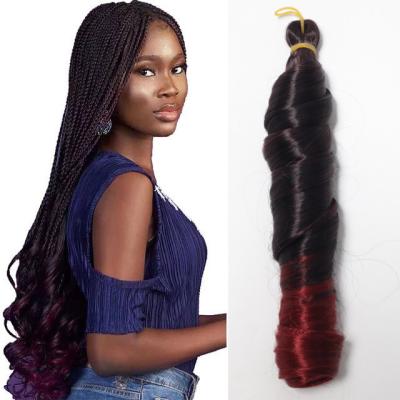 China 150g 75g Romantic French Curl Extensions Silky Bundles Loose Wavy Synthetic Loose Wave Ombre Curly Hair African Braiding Hair for sale