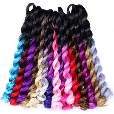 China Synthetic Braiding Hairstyle 100g Ombre Jumbo Braids Crochet Braids Hair Extension 20 Long Sea Romantic Body Wave Pure Color For Women for sale