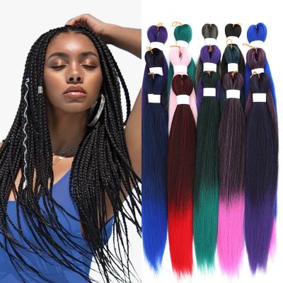 China Hot Sale Low Temperature Flame Retardant Synthetic Pre Stretched Yaki Ombre Braiding Hair For Braid Hair Wholesale Prestretched Hair Braiding Extension for sale