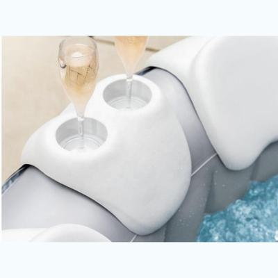 China Viable Wholesale PU Inflatable Bathtub Pillow Waterproof Hot Cup Holder Pillows for sale