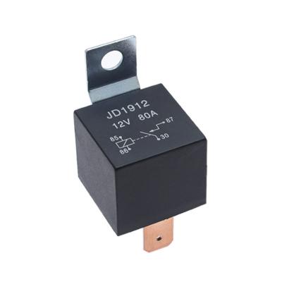 China Foot 12V 24V 80A 1A 4pin Automobile Relay JD1912 Normally Open Wide Copper Iron Iron Return (Iron Return for sale