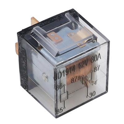 China Dustproof Transparent Relay JD1912 12V 80A 24V 4pin Automobile Relay for sale