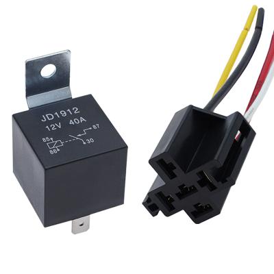 China Conveniently Installed 24V 40A Relay 12V 4pin Automatic Auto Start Relay With 124(348_) Socket Spider for sale