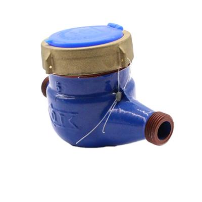 China Suppliers 15mm-50mm Long Life Pulse Output Water Meter Brass Body Water Meter Plastic Multi Jet Water Meter for sale