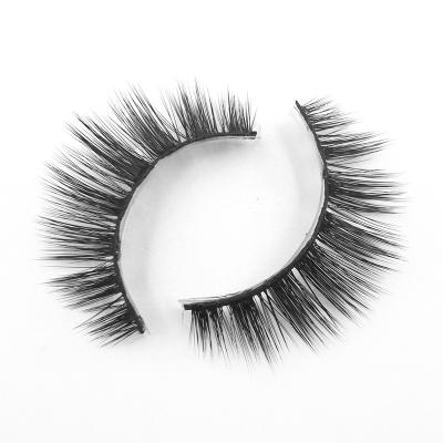 China Low Cost Quality 11-18mm Synthetic Fiber Natural Soft Reusable Fake False Eyelash Mink Eyelashes for sale