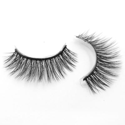 China Natural Soft Cheap Quality Cheap Price 11-18mm False Eyelash Synthetic Fiber Mink Eyelashes Hand Made for sale