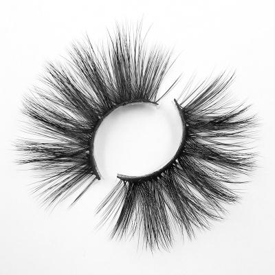 China Cheap Modern Hand Made Black Fake Mink Eyelashes Natural Soft Eyelash Highlights 5D 25mm for sale