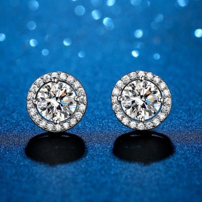 China CLASSIC Classic Design 925 Sterling Silver Screw Back Gra Certificated Diamond Moissanite Stud Earrings for sale