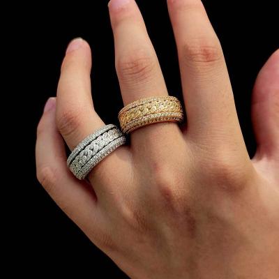 China Office/Hot Selling Silver Color Big Diamond Simple Brass Rings Rings Wholesale Career Jewelry for sale