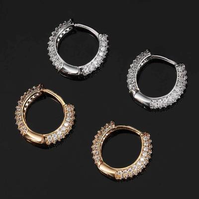 China Wholesale Newest Hiphop Design Fashion Round 18K Gold Plated Earrings Designs For Girls for sale