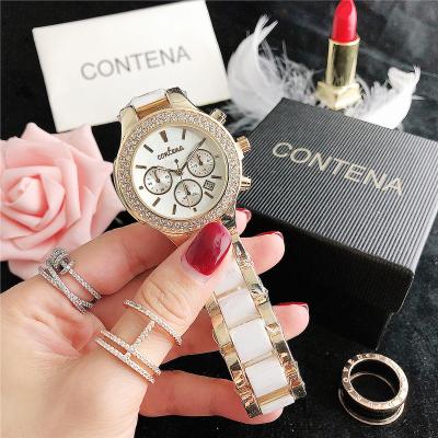 China Fashionable Multifunctional Frontier Quartz Women's Steel Band Automatic Date Chronograph Watch for sale