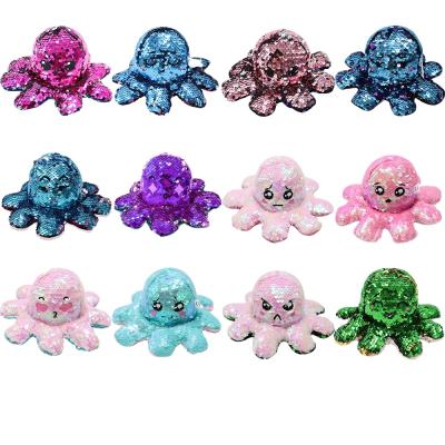 China 2021 Modern Custom Double Flip Octopus Toy Flip Netstar New Flip Octopus Doll Sequins Print Octopus Doll for sale