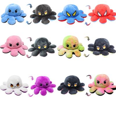 China New Flip Octopus Plush Toy Doll Net Red Double Flip Octopus Angry Expression Octopus Doll for sale