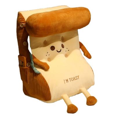 China Plush Cartoon Bread Toast Bed Triangle Pillow Toast Bread Shape Food Plush Toy Neck Cushion Pillow Bread for sale