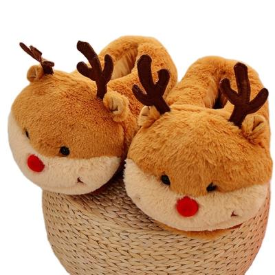 China Customize Home Christmas Plush Family Men Cartoon Animals Slippers Winter Plush Warm Slipper Home Bedroom Soft Slippers for sale