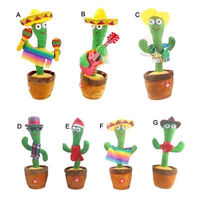 China Plush Cactus Stuffed Toy Electronic Shake Dancing Toy With Song Plush Cactus Early Childhood Cute Dancing Talking Cactus for sale