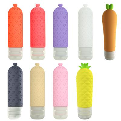 China Colorful Silica Gel Lovely Fruit Bottle Travel Portable Storage And Small Bottles for sale