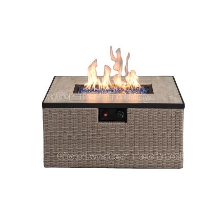 China Stocked 31 Inches- Outdoor Gas Fire Pit Rectangle Square Shape Ceramic Tile Outdoor Terraces Swimming Pool Heaters Garden Patio Stylish for sale