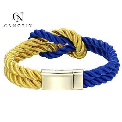 China High Quality Nylon Luxury Anchor Bracelet Stainless Steel Anchor Rope Fashion Men's Custom Logo for sale