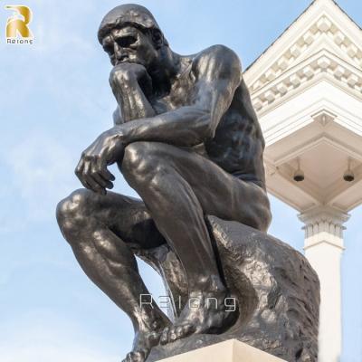 China Rodin Roman Human Garden Europe Garden Thinker Statue Outdoor Bronze Sitting Sculpture for sale