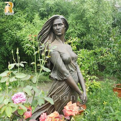 China Europe Outdoor Modern Garden Sculpture Life Size Bronze Woman Sculpture Statue For Sale for sale