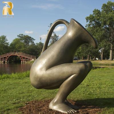 China New Design Europe Garden Decor Outdoor Bronze Cup Figure Home Abstract Sculpture for sale